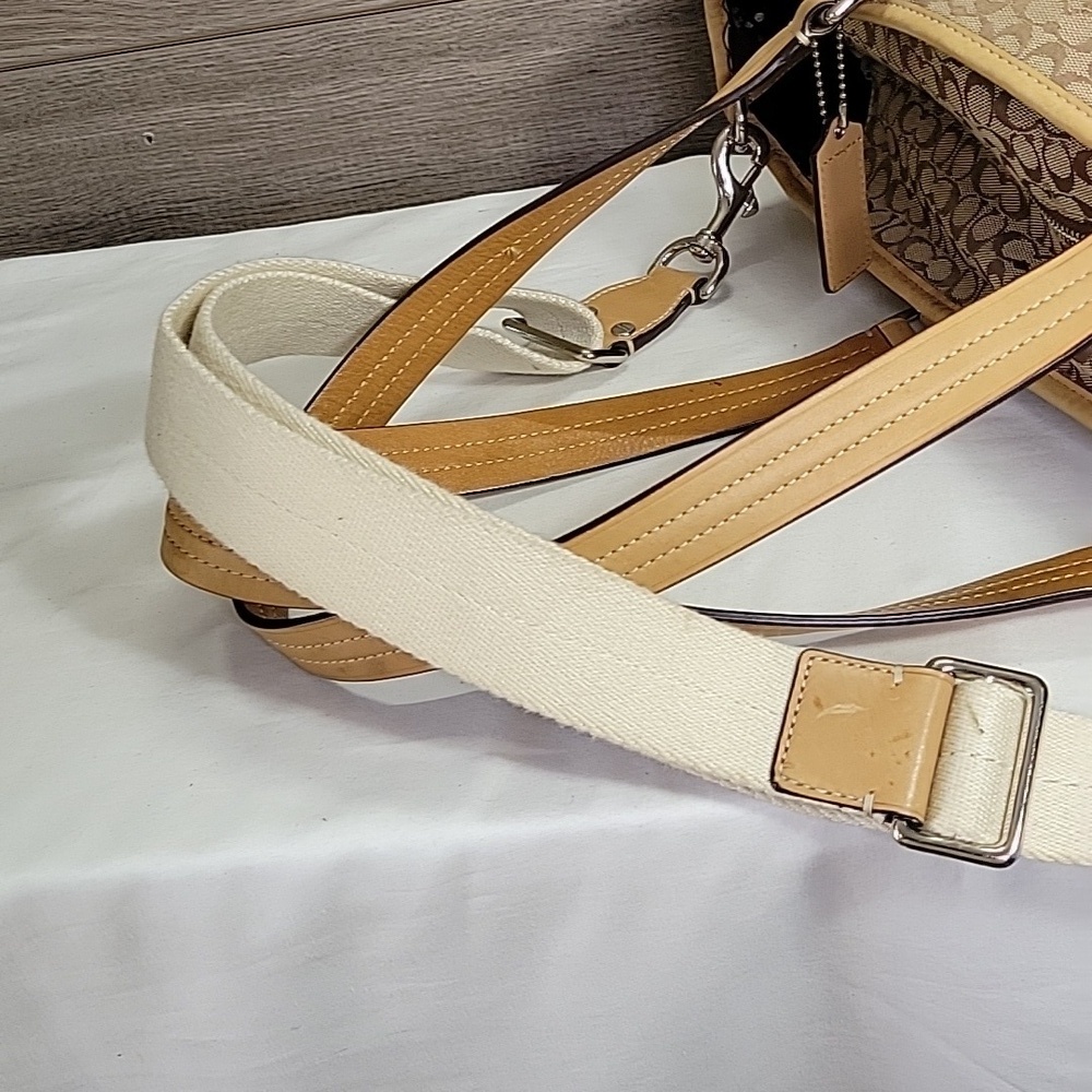 Vintage Coach Signature Canvas/Leather Crossbody Diaper Bag - Picture 7 of 16